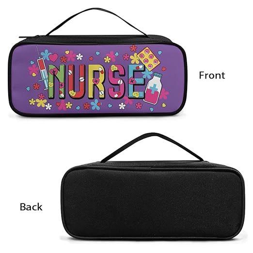 Gomyblomy Purple Floral Stethoscope Case with Extra Room Lightweight Stethoscope Holder Storage Pouch Compatible with Most Stethoscopes, Daisy Print Stethoscope Bag for Nurses