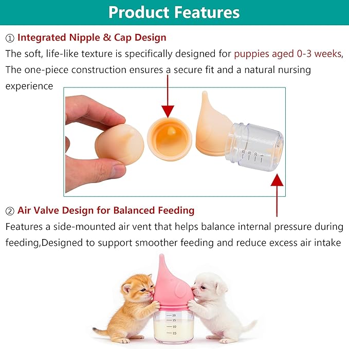Puppy Bottles for Nursing，Kitten Bottles for Nursing，Pet Feeding Bottle，(Cyan - 20ml)