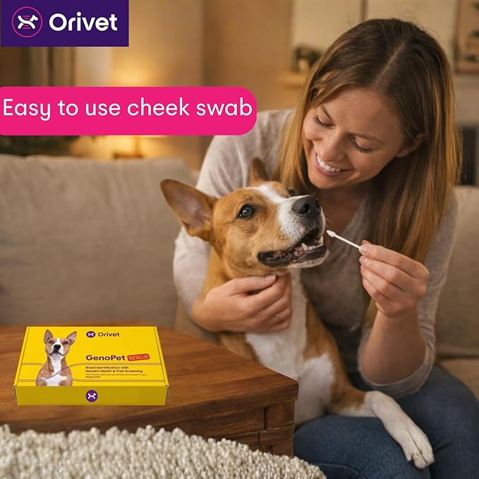 ORIVET Dog DNA Test Kit – Comprehensive Dog DNA Test Kit for 365+ Breed Identification & 265 Health Markers | At Home Dog DNA Kit with Canine Genetic Testing & Life Plan Genopet Rescue