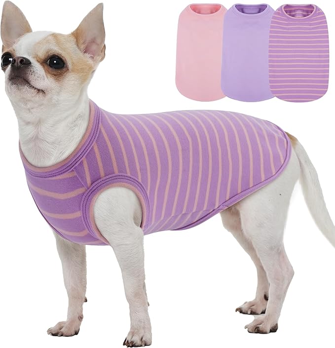 3 Pack Fleece Sweaters for Small Dogs -Pink-S, Classic Pullover | Stretchy Chihuahua Sweatshirt,Lightweight Breathable for Outdoor Walks,Soft Warm Homewear