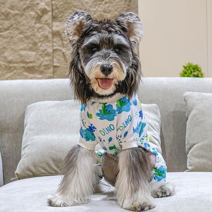 CuteBone Soft & Stretchy Dog Pajamas - Cozy Pet Jammies Breathable Jumpsuit for Small Dogs - All-Season Comfy Outfit Easy-On Pullover Design - Keeps Pets Warm & Comfortable P290L
