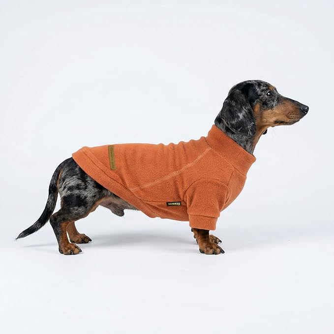 Fitwarm 3 Pack Classic Fleece Dog Sweater, Turtleneck Dog Sweatshirt, Winter Clothes for Small Dogs Boy Girl, Pet Pullover Jumper, Cat Apparel, Orange, Yellow, Coffee, Small
