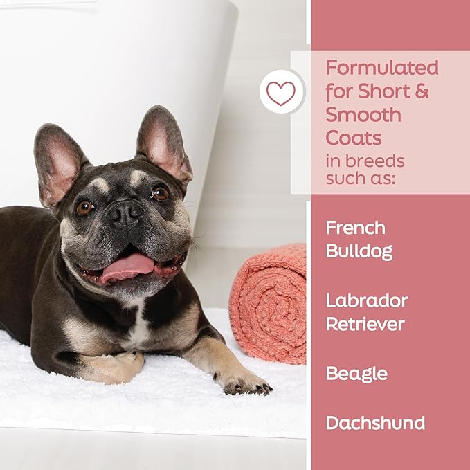 Hartz True Coat Short & Smooth Coat Specific Dog Shampoo, Soothes & Shines with Oat Milk, Coconut Oil & Vitamin E