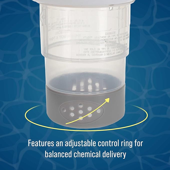 U.S. Pool Supply Open Jaws Great White Shark Floating Pool Chlorine Dispenser, Collapsible Base, Holds 3" Tablets - Scary Teeth, Fun Animal Float Floater Decoration, Adjustable Balanced Delivery, Spa