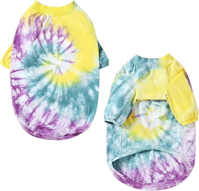 Dog Cotton Colorful Purple Yellow T-Shirts Soft and Stretchy Dog Shirt Pajamas Pets Clothes for Extra Large Dogs(2XL Purple)