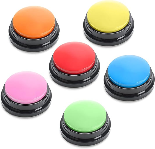 Buttons for Dogs to Communicate, 6Pcs Colorful Voice Recording Buttons for Cat or Dog, Talking Buttons Starter Set