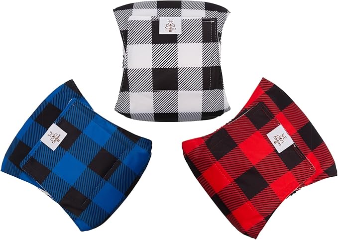 CuteBone Dog Diapers Male Washable Belly Band for Male Dogs Wraps 3pcs a Pack DM27M