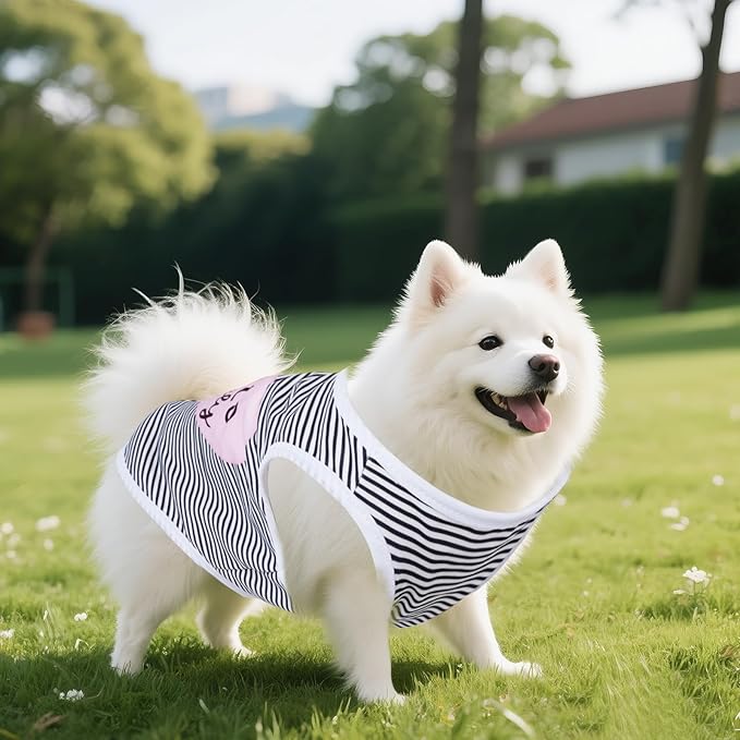 choyaxo 4pcs Dog Shirts Sleeveless Printed Pet Vest for Chiuahaha Small Medium Dogs Spring Summer
