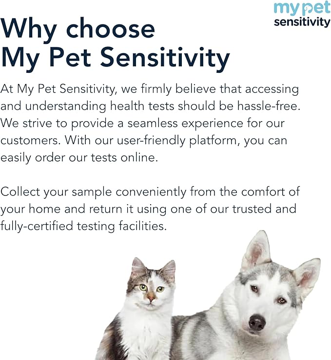 Ultimate at-Home Pet Sensitivity Test | 1100 Items | Quick Results | Non-Invasive Hair Collection | Food, Environment, Nutrient & Mineral Analysis | All Breeds & Ages