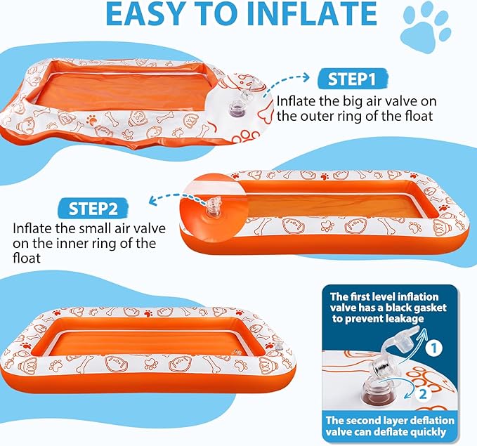 Large Dog Pool Float, 55x35/60x35 Inch Dog Float Raft for Pool Lake River, Puncture Proof Dogs Floatie Boat Pet Float for Large Medium Small Dogs Holds Up to 110/220 Lbs
