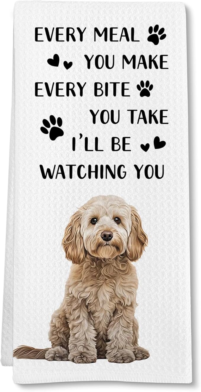 Cockapoo Gifts Dog Kitchen Towels, Gifts for Cockapoo Lovers Women Men Hand Towel, Every Meal You Make Funny Decorative Tea Dish Towels for Kitchens, Funny CockapooDog Kitchen Decor, 16x24in