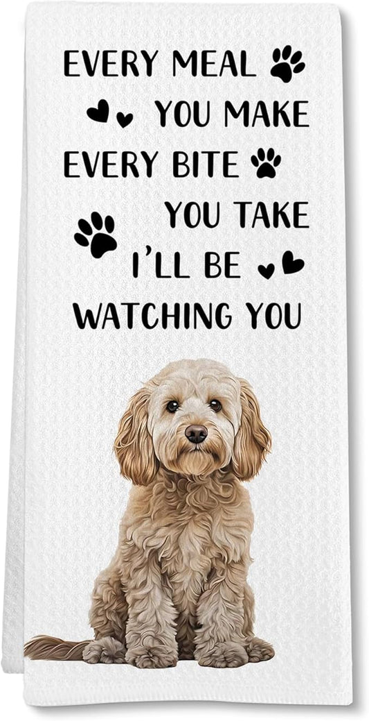 Cockapoo Gifts Dog Kitchen Towels, Gifts for Cockapoo Lovers Women Men Hand Towel, Every Meal You Make Funny Decorative Tea Dish Towels for Kitchens, Funny CockapooDog Kitchen Decor, 16x24in