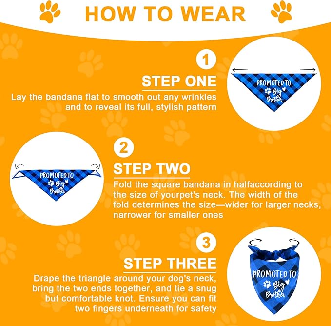 Family Kitchen Promoted to Big Brother Blue Plaid Dog Bandana, Gender Reveal Photo Prop Triangle Pet Scarf Scarves Decorations Accessories, Pet Scarves Dog Lovers Gift