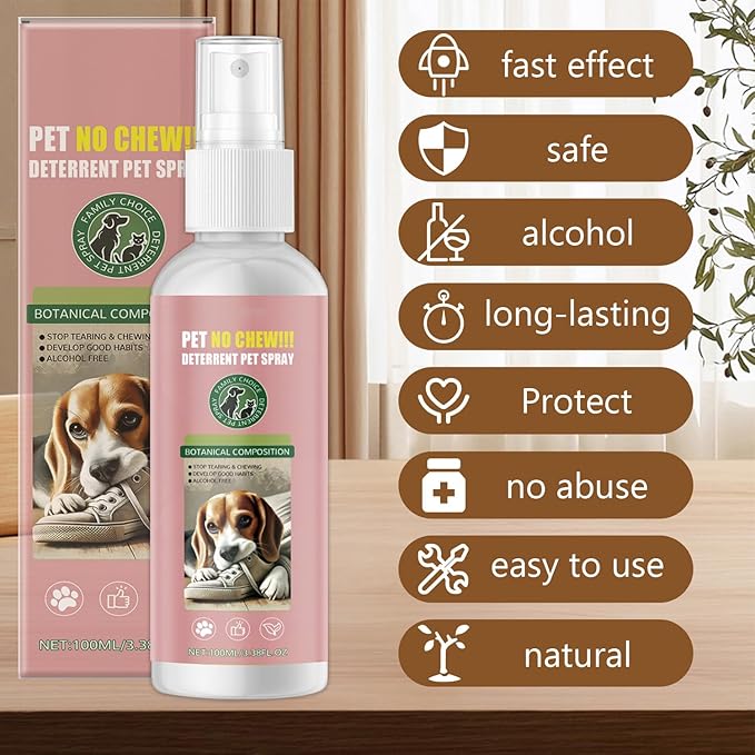 Bitter Apple Spray for Dogs to Stop Chewing No Chew Spray for Dogs Effectively Protect The Safety of Furniture,Plant,Shoes, Etc Safe and Alcohol-Free (Hot Pink)
