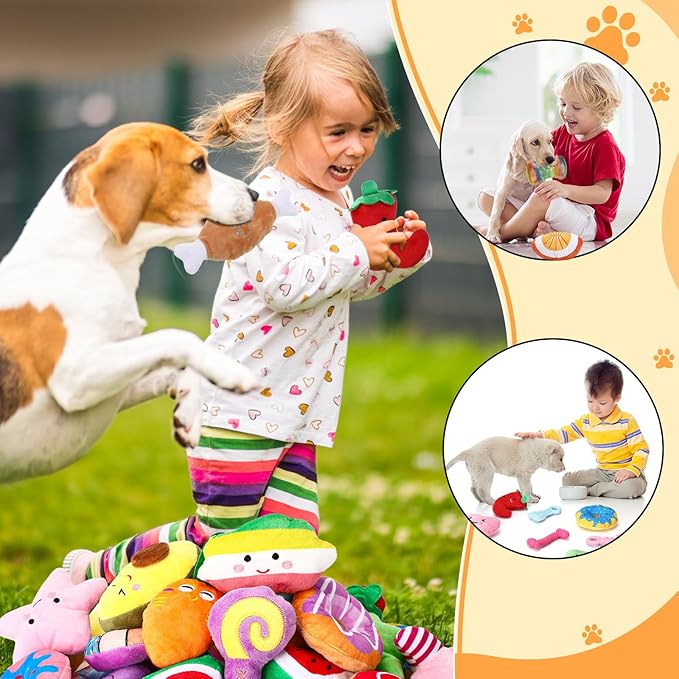 Hungdao 80 Pcs Valentines Dog Toys Bulk Squeaky Dog Gifts for Medium Small Puppy Stuffed Plush Chew Toys Small Pet with Squeakers for Puppies Teething(Vivid Style)