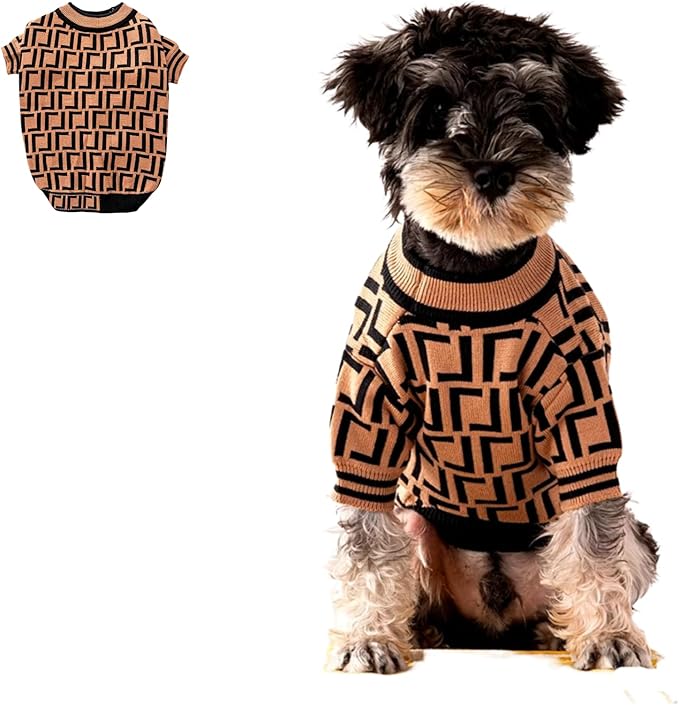 Luxury Dog Sweater – Soft Knit Designer Pet Outfit for Small Dogs & Puppies, XS–L, Stylish Warm Clothing for Yorkies, Chihuahuas, Dachshunds, Maltese, French Bulldog