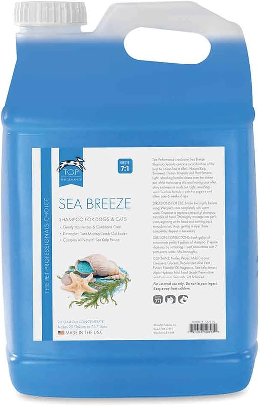 Top Performance Sea Breeze Dog and Cat Shampoo, 2-1/2-Gallon