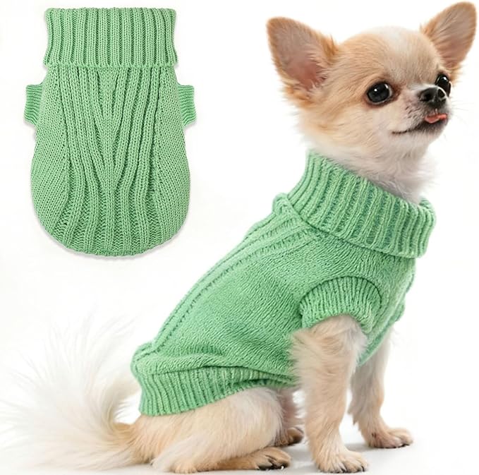 Sweater for Dogs Winter Dog Sweaters for Small Dogs Warm Puppy Clothes Turtleneck Pullover Coat Pet Clothing for Chihuahua Teacup Yorkie XS