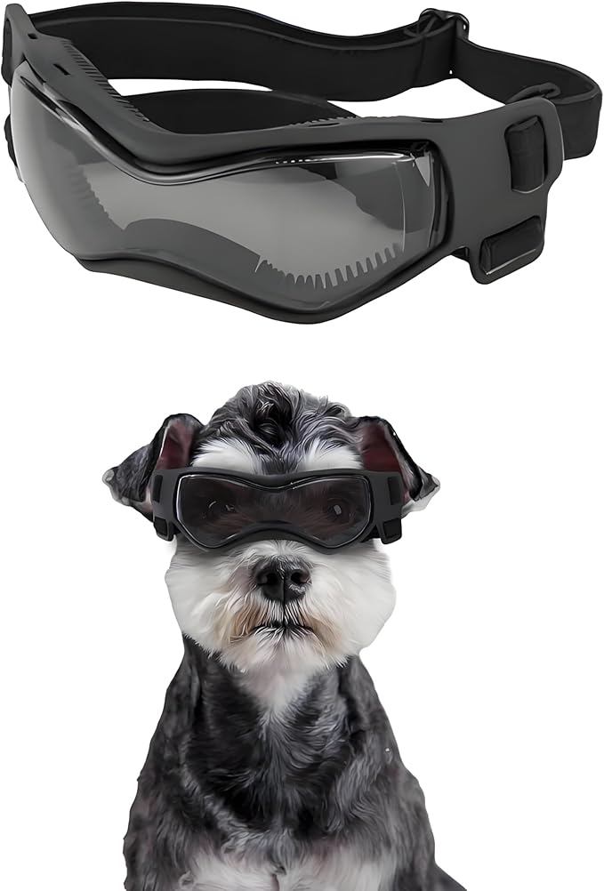 Small Dog Goggles Small Breed, Small Dog Sunglasses UV Eye Protection for Medium Breed Dogs, Doggy Goggles Puppy Eyewear Glasses Pet Sunglasses, Black
