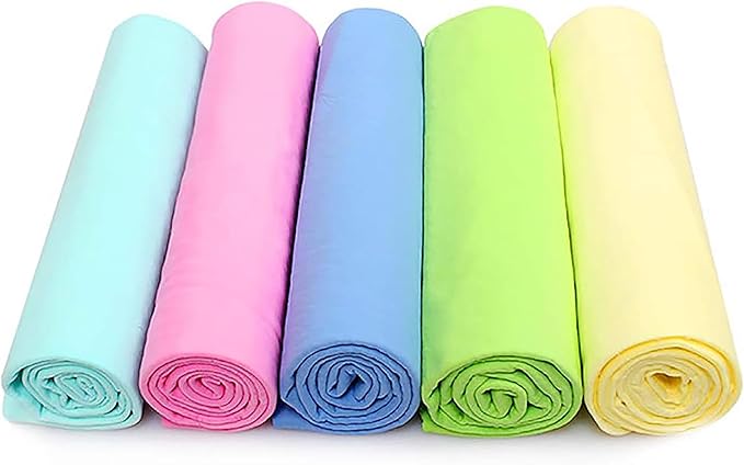 GabeFish Super Absorbent Shammy Dog Towels Quick Dry Eco-Friendly Soft Multifunctional Pets Cats Towel Packs Small 3PC