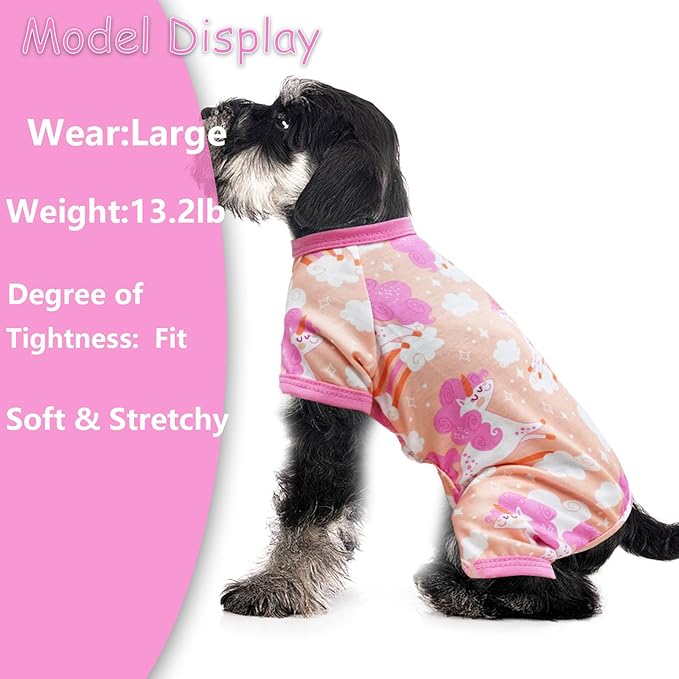 Dog Pajamas Spring Summer Dog Clothes for Small Medium Dogs Girl Boy Cute Soft Puppy Pjs Clothes Doggie Onesies Cat Pet Jammies Outfit (Large)
