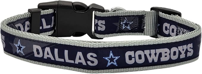 Pets First NFL Dallas Cowboys Licensed PET COLLAR, Medium - Heavy-Duty, Strong, and Durable Dog Collar. Available in 31 Football Teams and 4 Sizes