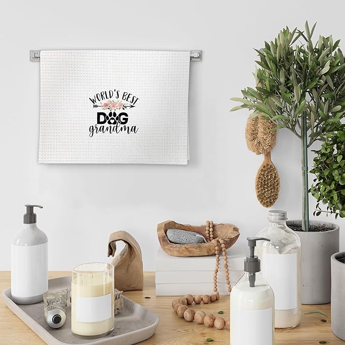 Dog Grandma Gifts Kitchen Towels, for Dog Grandma Dish Towels, Dogs Lovers Gift Decorative Hand Towel for Kitchen, Dogs Owner Gift Bathroom Decor(16x24 Inch)