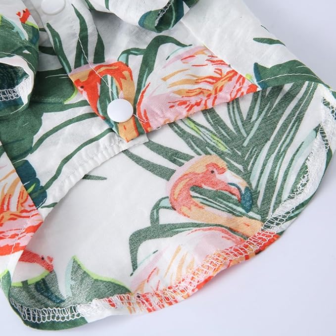 Tangpan Daisy Tropical Print Pet Dog Shirt Puppy Summer Hawaiian Beach Polo Shirts Clothes (Y White,XS)