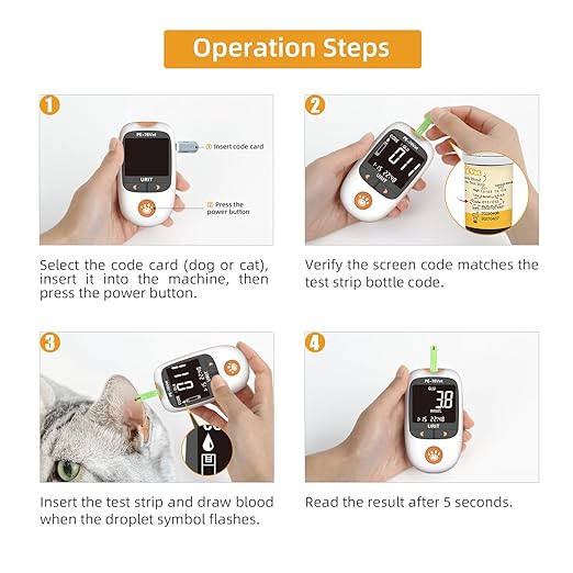 Glucose Meter Kit for Dogs & Cats| Pet Blood Glucose Meter with 25 Test Strips（PE-76vet）