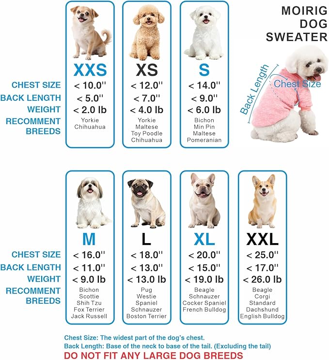 3 Pack Dog Sweater, Dog Sweaters for Small Dogs, Warm Soft Pet Clothes for Puppy, Medium Large Cat, Dogs Girl or Boy, Dog Shirt for Winter Christmas (Pink+Purple+HotPink, X-Large)
