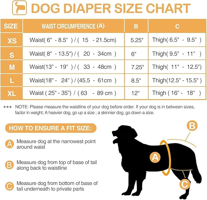 3 Pack Avont Washable Female Dog Diaper with Suspender, Reusable Girl Doggie Diapers for Small Medium Large Doggy in Heat Cycle Period Incontinence -M