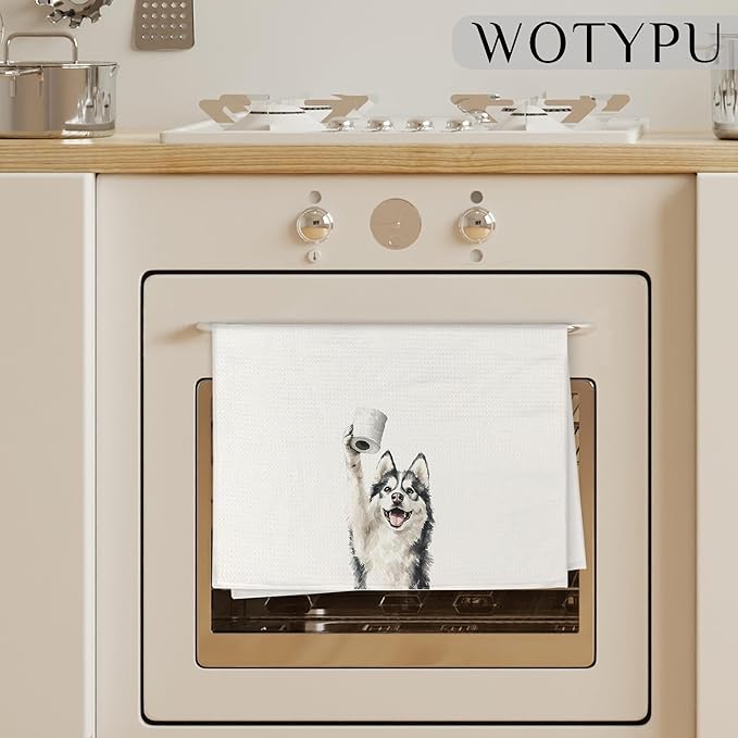 Funny Husky Gifts Bathroom Hand Towels, Husky Dog Lovers Gifts Decorative Hand Towels for Kids Guest Bathroom Washroom Half Bath, 16X24 Inch