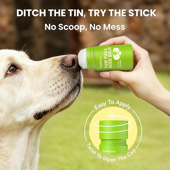 Lick-Safe Dog Paw & Nose Balm with Coconut Oil | Winter Snow, Road Salt & Cold Pavement Protector | All-Natural Moisturizer & Soother for Dry, Cracked Pads & Snout | Horse Hoof, Joint Care(1.3 oz)