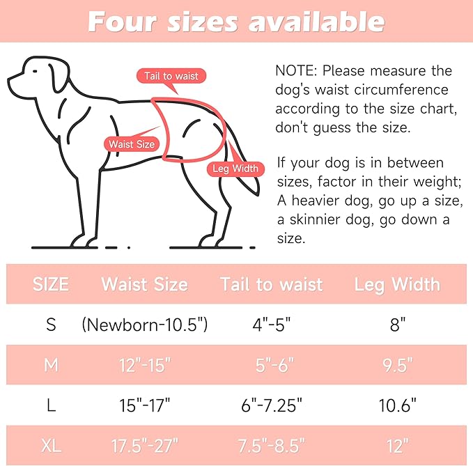 Washable Female Dog Diapers (4 Pack+1 Suspenders), Reusable Female Girl Doggy Doggie Puppy Wraps Panties Belly Band for Pet Heat Period Pooping Peeing Potty Training Incontinence Marking XLarge
