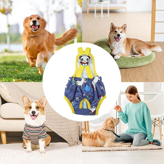 Pet Diaper, Washable Female Wraps with Suspender, Reusable Doggy Diaper, for Home Apartment Indoor Outdoor Travel Car Crate Kennel Yard Park Beach Camping