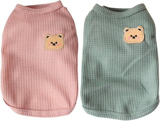 Cotton Dog Shirt Summer Lightweight Pet T-Shirts Soft Breathable Stretchy Cats Dogs Tee Shirt Sleeveless Vest Dog Apparel for Medium Small Dog Clothes
