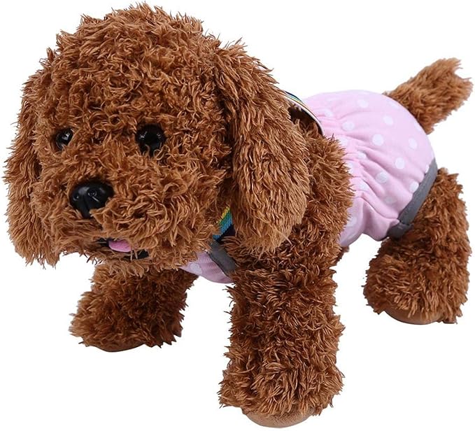EVTSCAN Washable Female Dog Diapers Underwear, 6Sizes Pet Sanitary Pants Cloth Diaper Nappy Covers Underwear Reusable Suspender(M/12号)