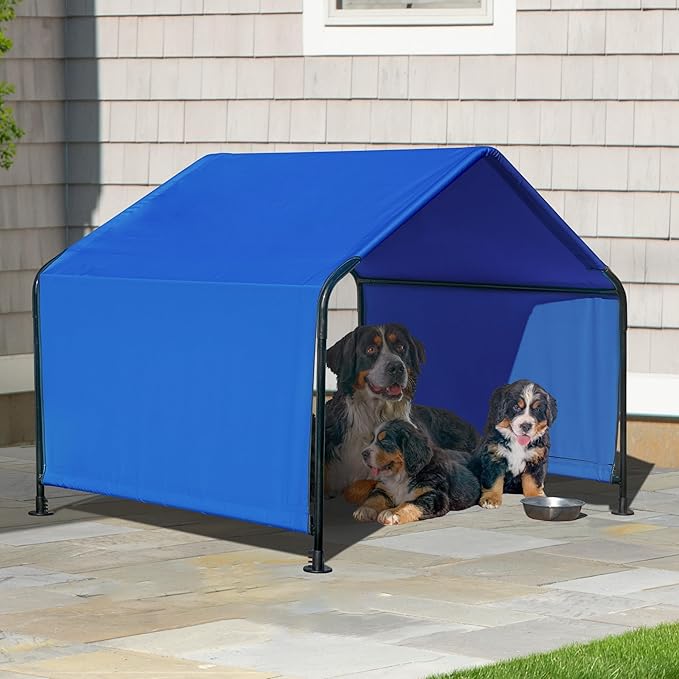 ShelterLogic 5' Outdoor Pet Shade, Versatile Pet Canopy Tent for Medium to Large-Breed Dogs, Cats, Small Animals and Livestock, Blue