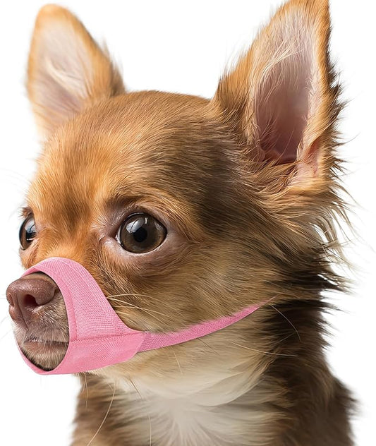 Mayerzon Short Snout Dog Muzzle, Small Muzzle for Chihuahua Shih Tzu American Bully Boxer Puppy, Soft Fabric Mouth Cover for Grooming Vet Visits, Prevent Biting Chewing Fighting