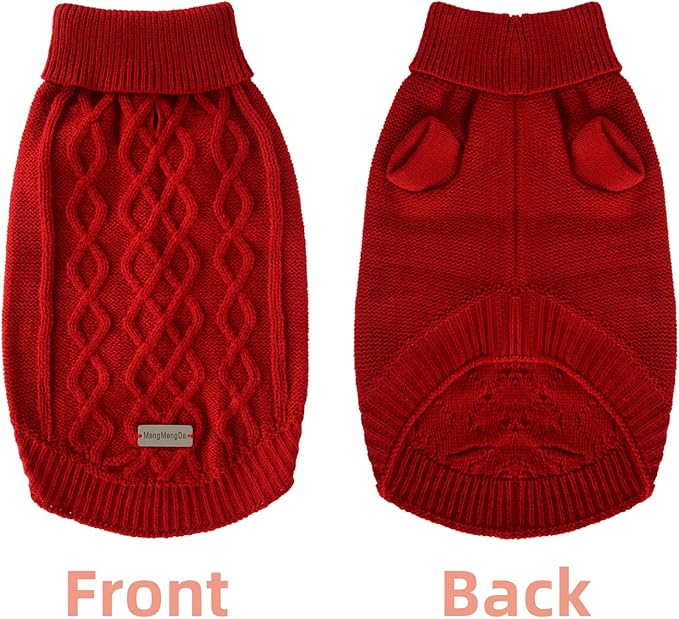 Warm Dog Valentines Sweaters, Pet Clothes Knitwear Dog Pullover for Poodle, West Highland, Pomeranian Puppy (Red S)