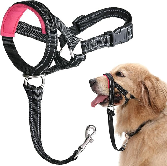 BARKLESS Dog Head Collar, No Pull Head Halter with Soft Padding, Reflective Soft Padded Snout Harness for Small and Medium Dogs