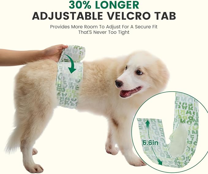 Gardner Pet Male Dog Diapers Disposable 30Ct, Male Dog Wraps with Wetness Indicator & Flashdry Gel Technology, Dog Diapers Male for Puppy Training, Marking, Incontinence, Travel - Large