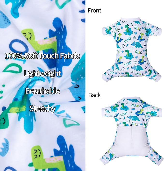 CuteBone Soft & Stretchy Dog Pajamas - Cozy Pet Jammies Breathable Jumpsuit for Small Dogs - All-Season Comfy Outfit Easy-On Pullover Design - Keeps Pets Warm & Comfortable P290L