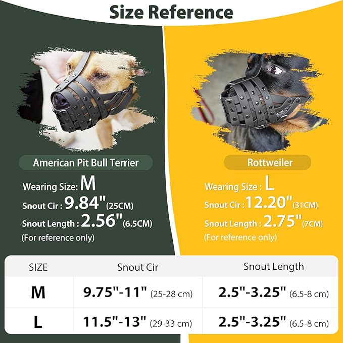 Mayerzon Pitbull Muzzle for Large Medium Sized Dogs to Prevent Biting Scavenging, Basket Muzzle for Rottweiler Staffordshire Terrier in Grooming Training, Allow to Pant Drink, Lightweight and Sturdy