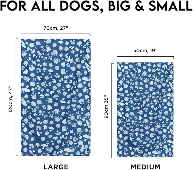 Dock & Bay Pet Towel - Super Absorbent & Quick Drying Dog Towels with Bag - 100% Recycled - K9 Camo, Medium (90x50cm, 35x19)
