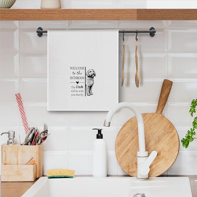 Goldendoodle Gifts Bathroom Towels, Doodle Dog Owner Lovers Gifts for Women, Funny Dog Decorative Hand Towel for Bathroom Washroom Toilet, 16x24 Inch