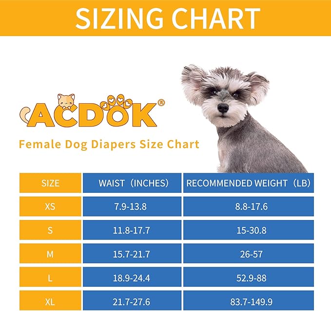 Washable Female Dog Diapers, Durable Pet Skirt for Dog Dress, Reusable Pet Diapers and Puppies Dogs Heat Panties for Girl Dogs Menstrual Periods (Large Size, 3 Packs)
