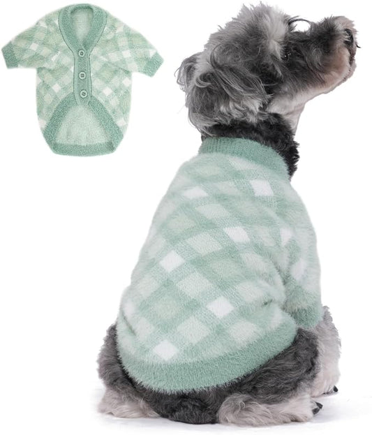 Dog Sweater, Sweaters for Small Dogs, Warm Soft Pet Clothes for Puppy, Medium Large Cat, Dogs Girl or Boy, Dog Shirt for Winter Christmas (Green, Large)