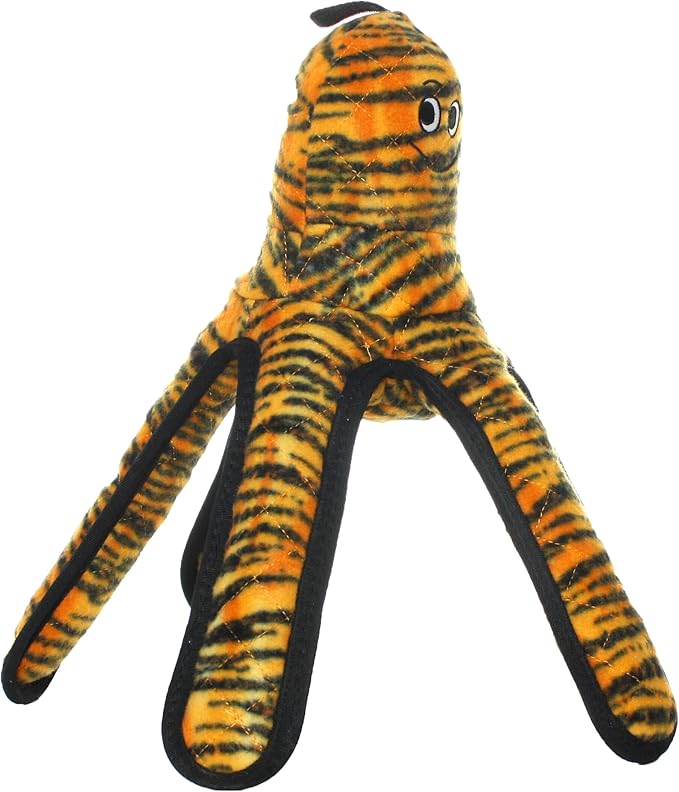 TUFFY - World's Tuffest Soft Dog Toy - MEGA -Multiple Layers. Made Durable, Strong & Tough. Interactive Play (Tug, Toss & Fetch). Machine Washable & Floats (Octopus, Large)