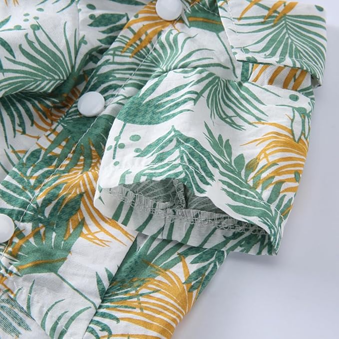 Tangpan Daisy Tropical Print Pet Dog Shirt Puppy Summer Hawaiian Beach Polo Shirts Clothes (Z White,XS)